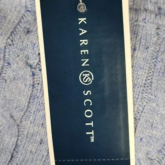 Karen Scott Crewneck Cable-Knit Sweater Sz S - Picture 10 of 11